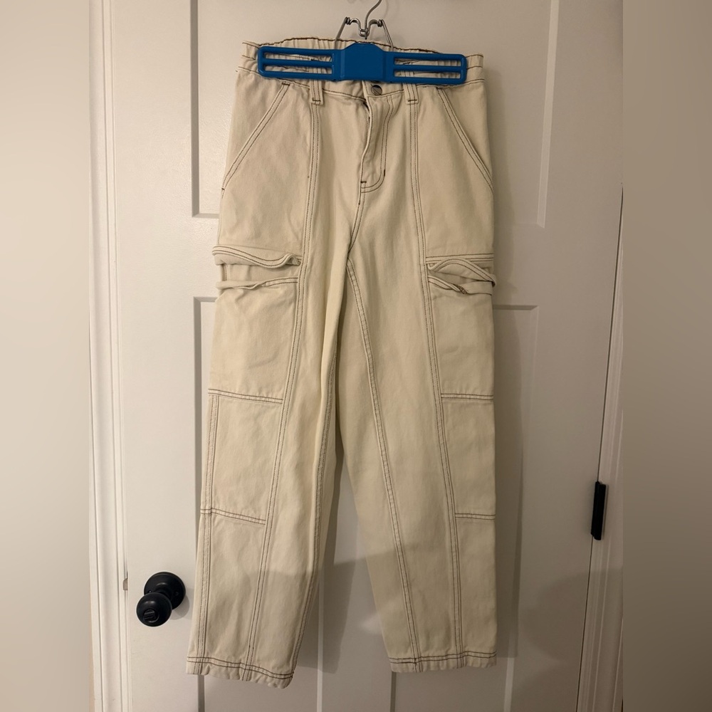 PacSun Women's Cream Cargo Pants